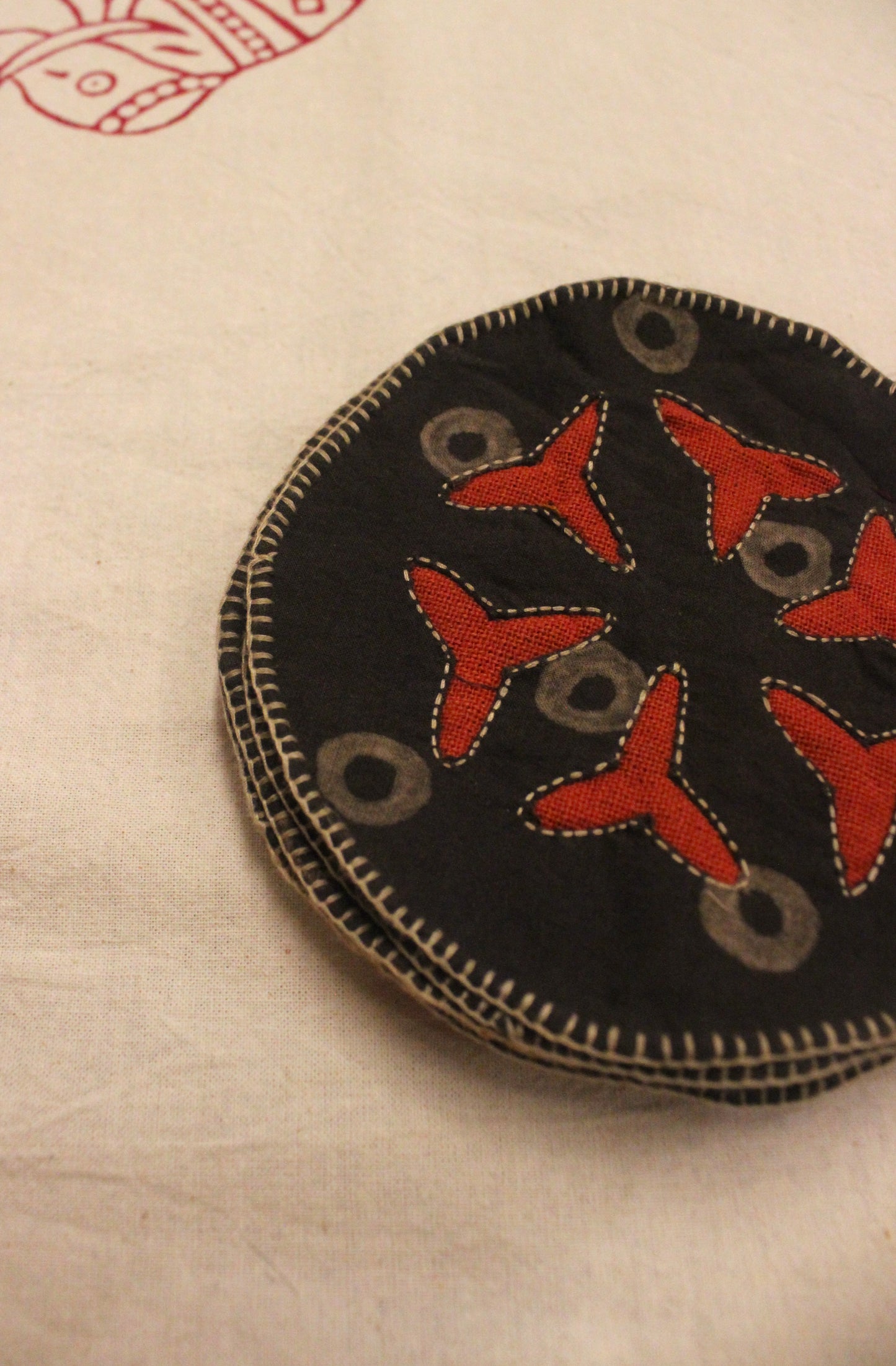 Bandhni Cutwork Tea Coasters
