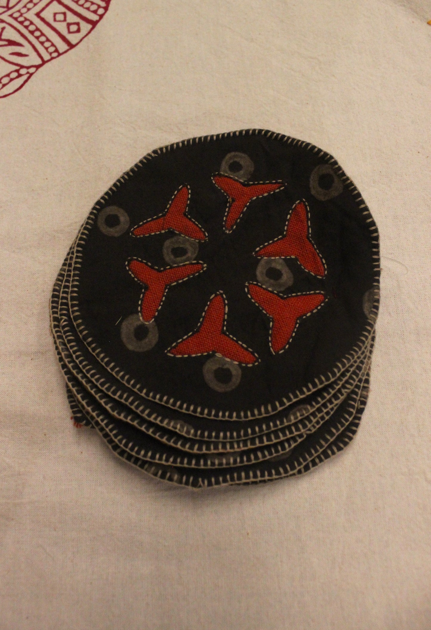 Bandhni Cutwork Tea Coasters
