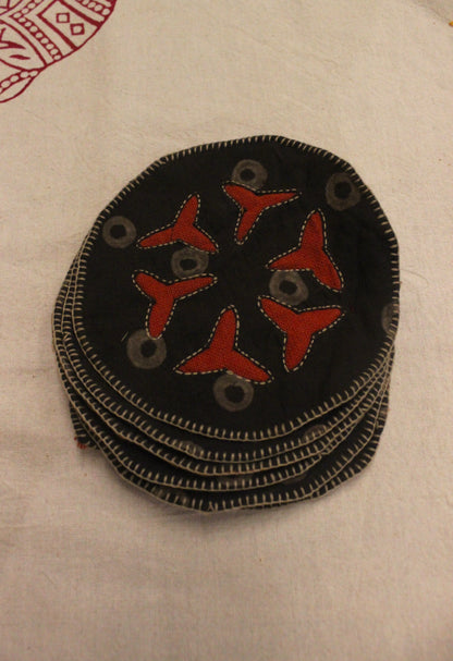 Bandhni Cutwork Tea Coasters