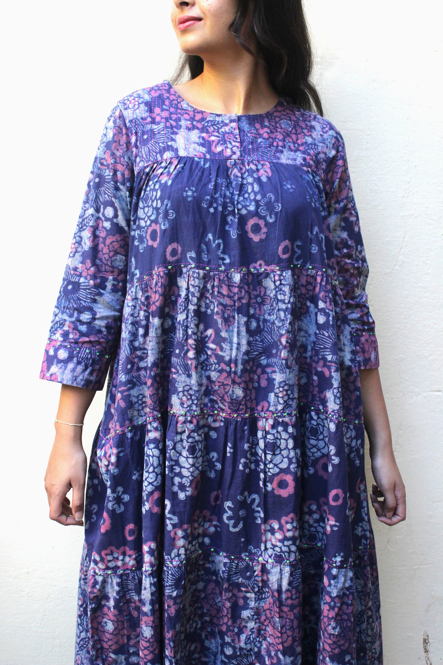 Dress Block Printed Cotton