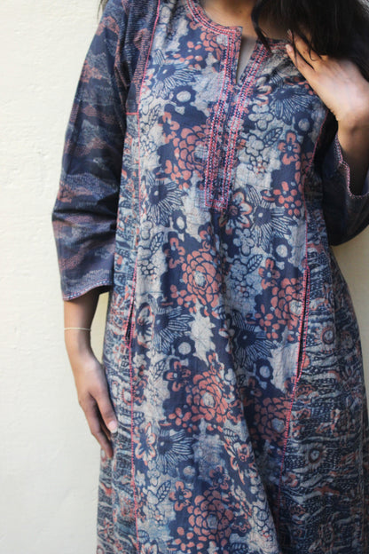 Dusty lavender Block Printed Cotton Kurta