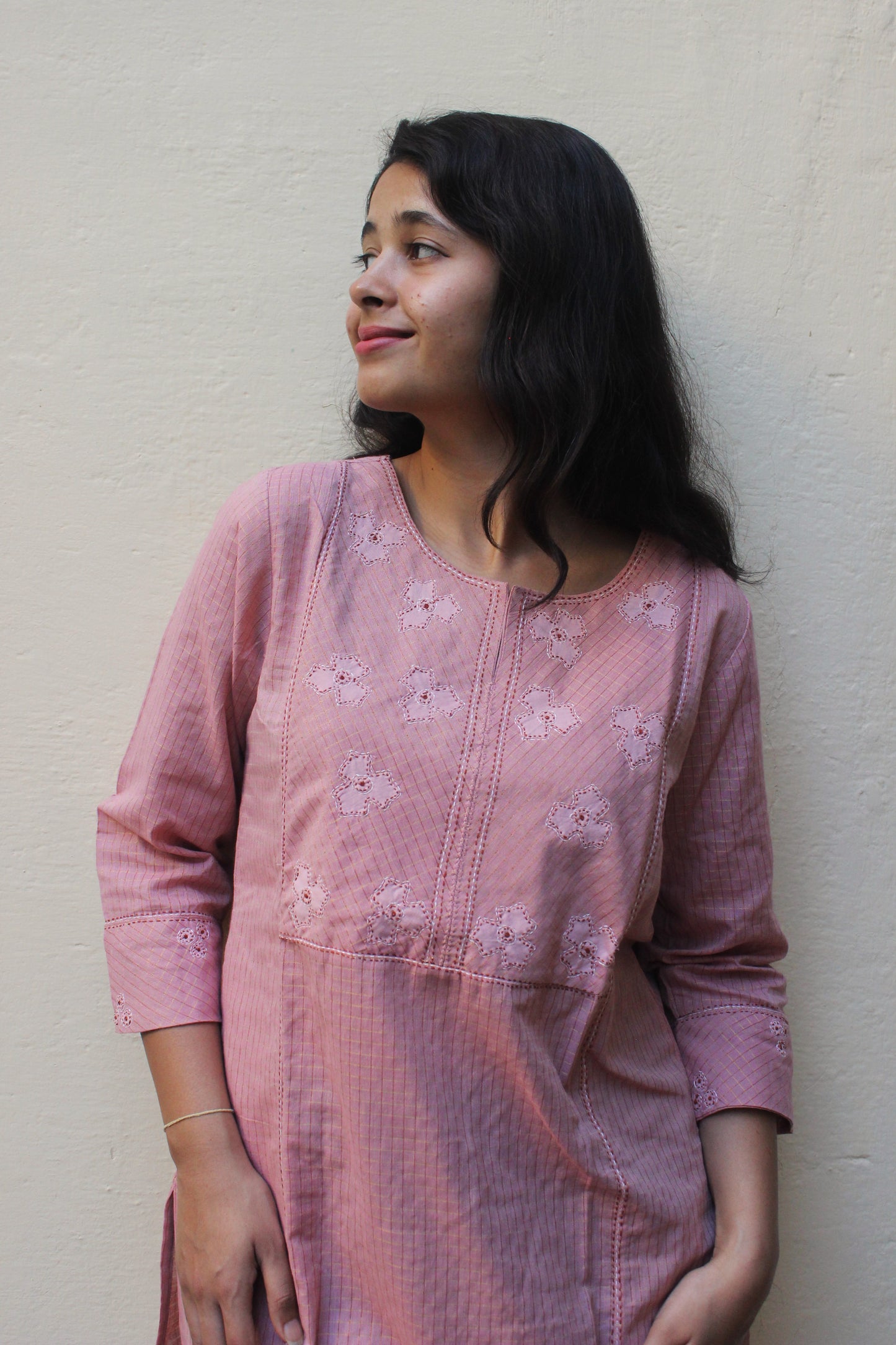 Peach Cotton Kurta