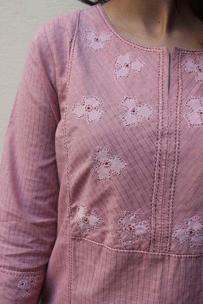 Peach Cotton Kurta