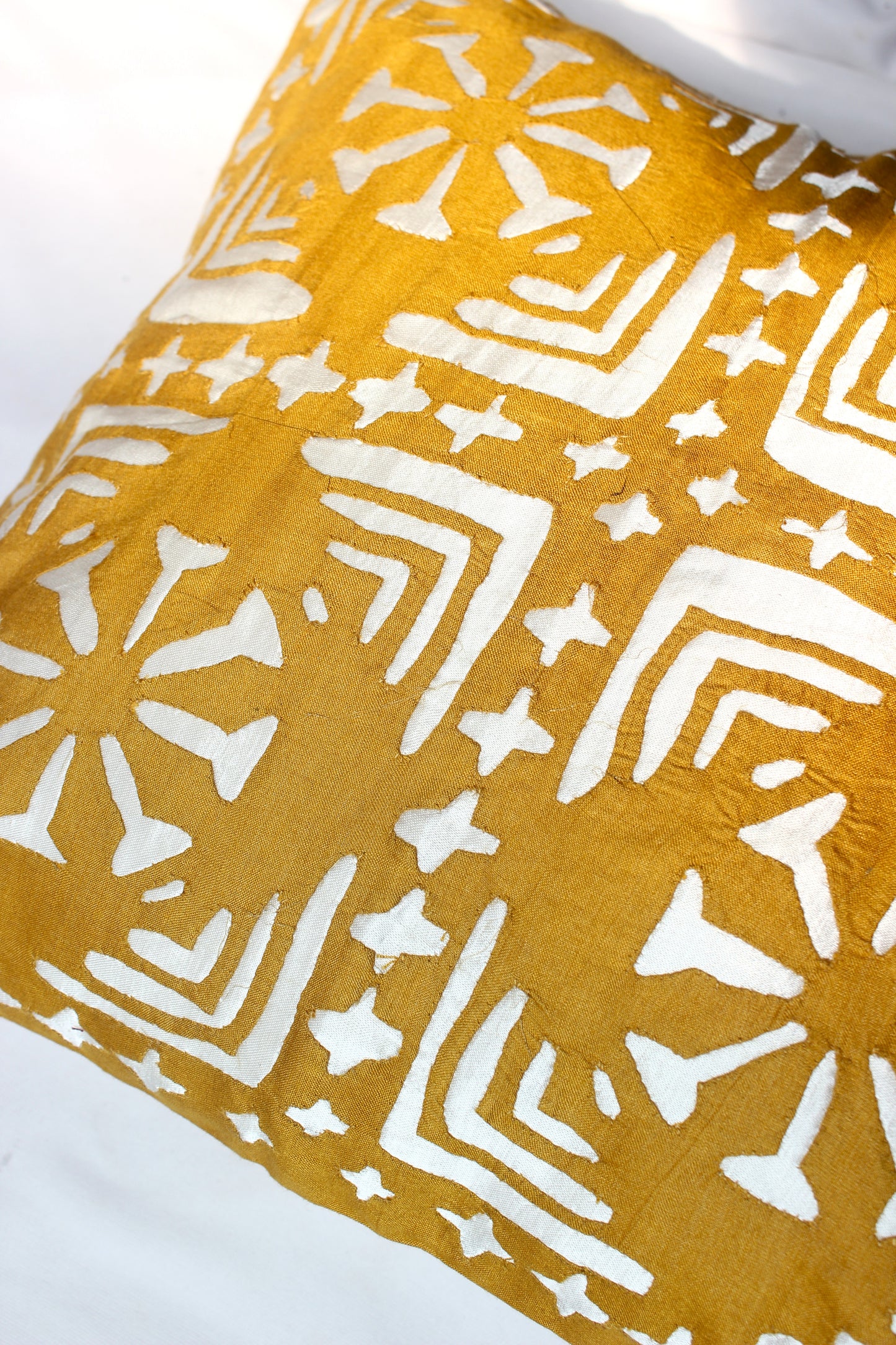 Golden Yellow Satin Silk Cushion Cover