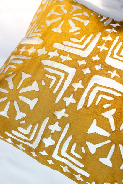 Golden Yellow Satin Silk Cushion Cover