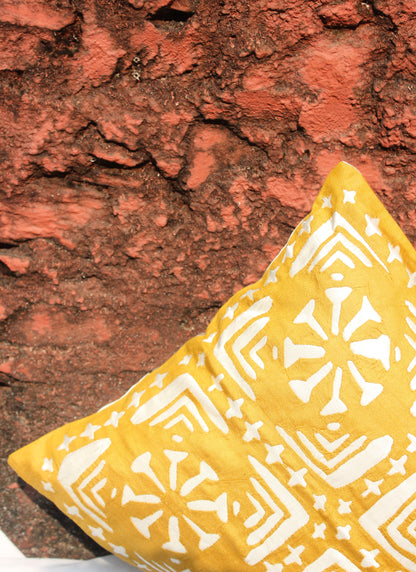 Golden Yellow Satin Silk Cushion Cover