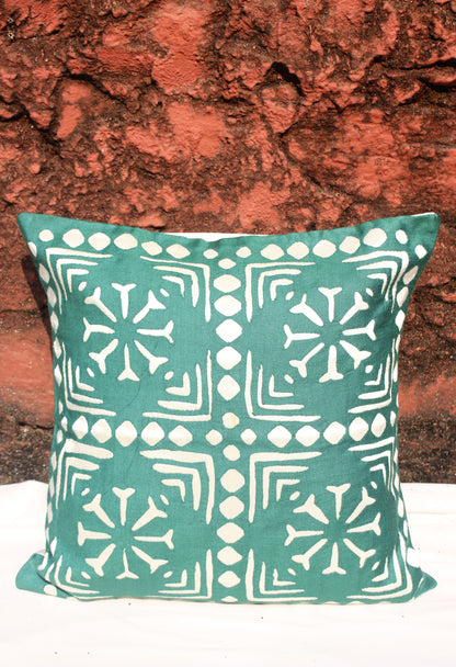 Teal Green Satin Silk Cushion Cover