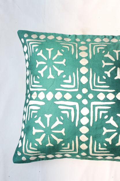 Teal Green Satin Silk Cushion Cover