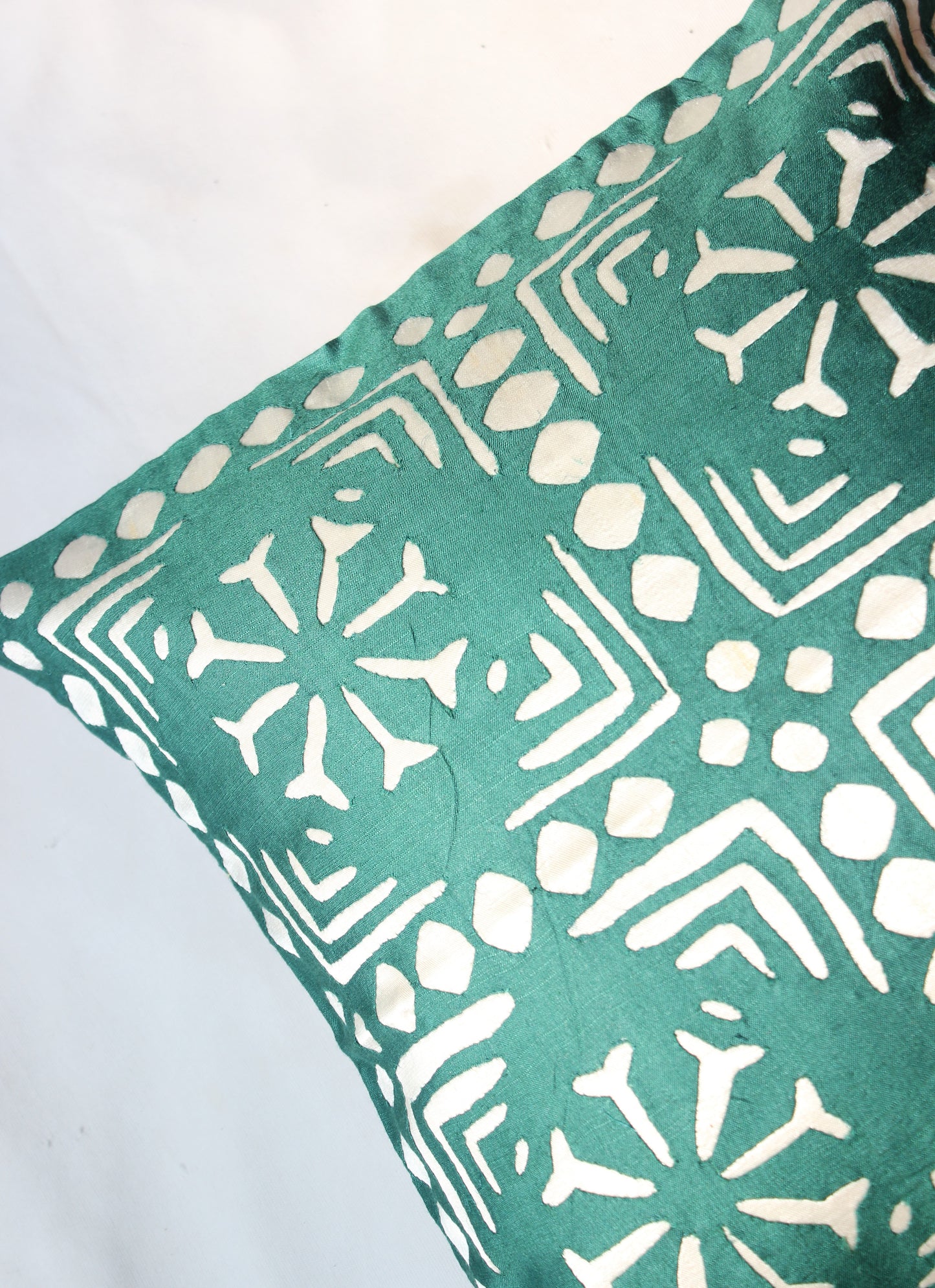 Teal Green Satin Silk Cushion Cover