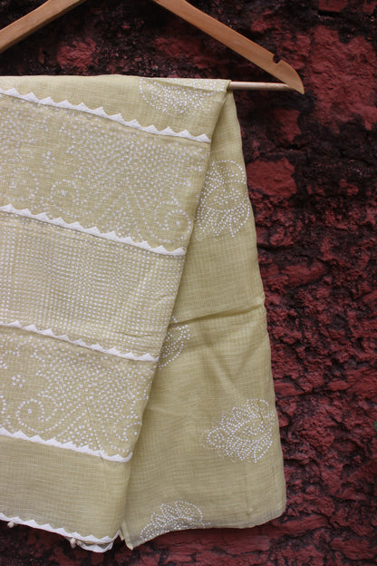 Kota Doriya Dupatta - Light yellow