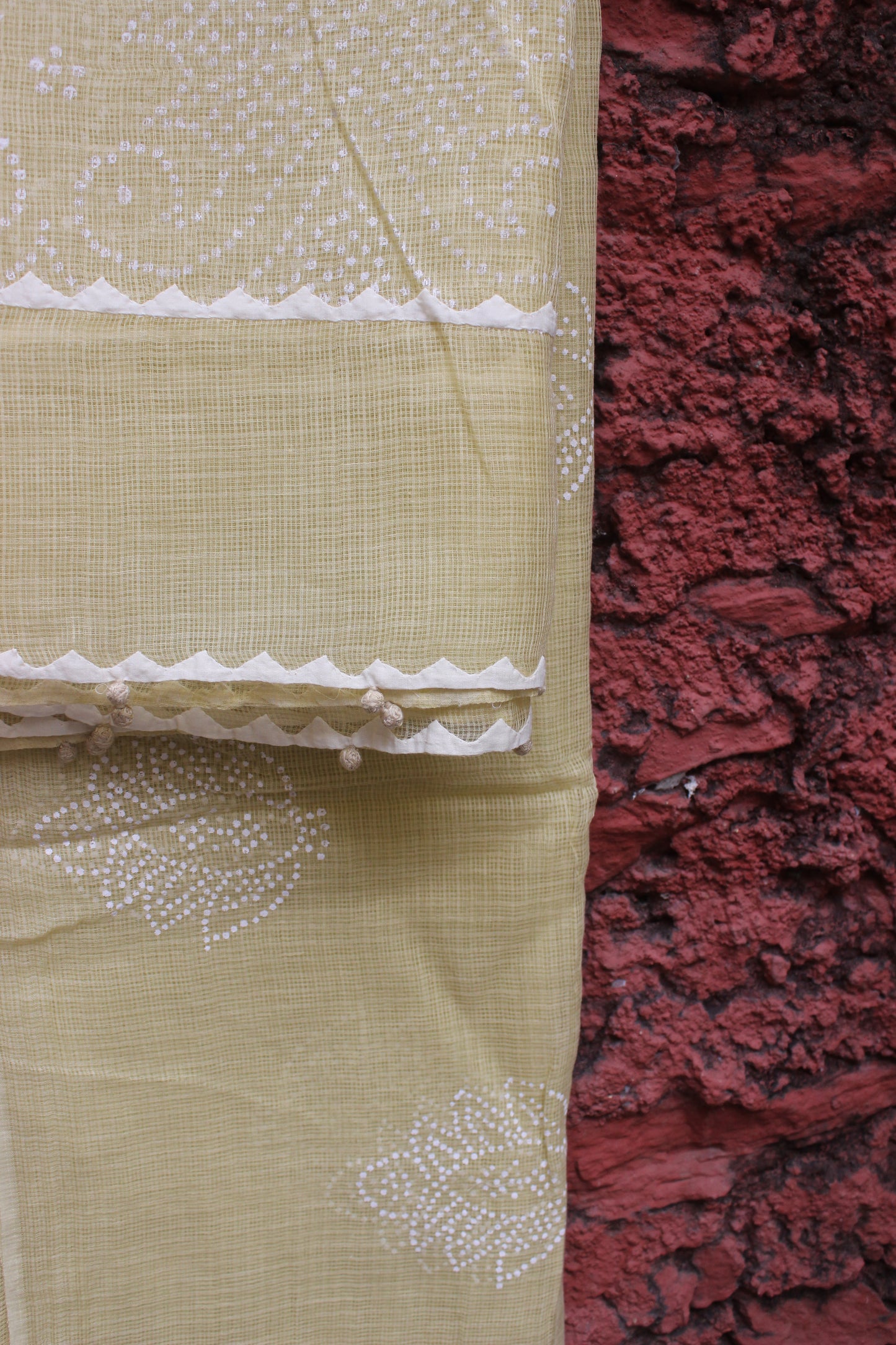 Kota Doriya Dupatta - Light yellow