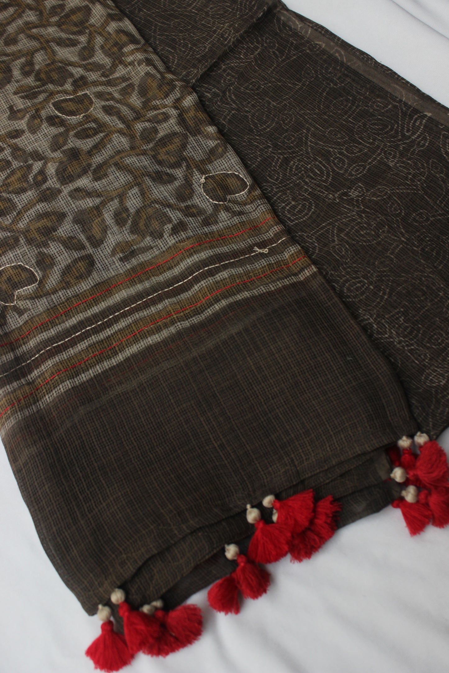 Naturally Dyed Hand Block Printed Kota Doriya Dupatta