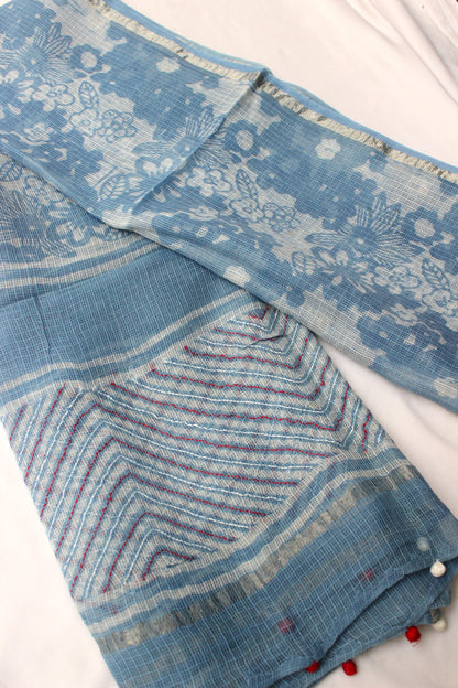 Cotton Kota Doriya Dupatta - Sky Blue