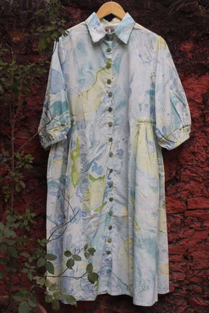 Cotton Marble Print Dress