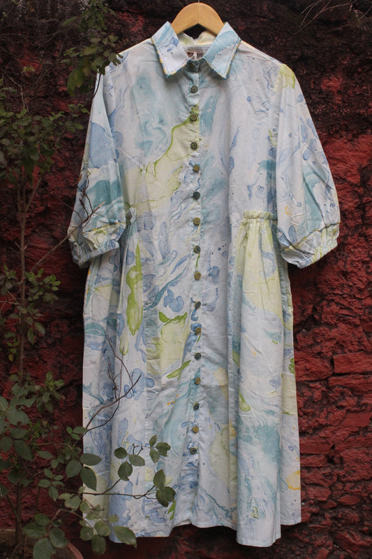 Cotton Marble Print Dress