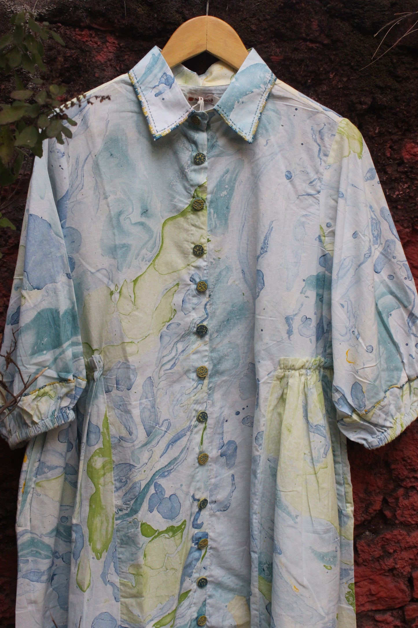 Cotton Marble Print Dress