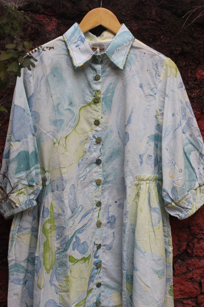 Cotton Marble Print Dress