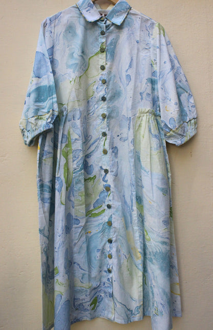 Cotton Marble Print Dress