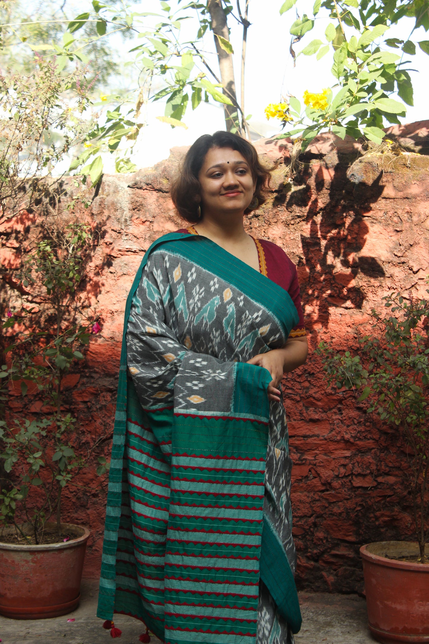 Handcrafted Ikkat Saree - Green