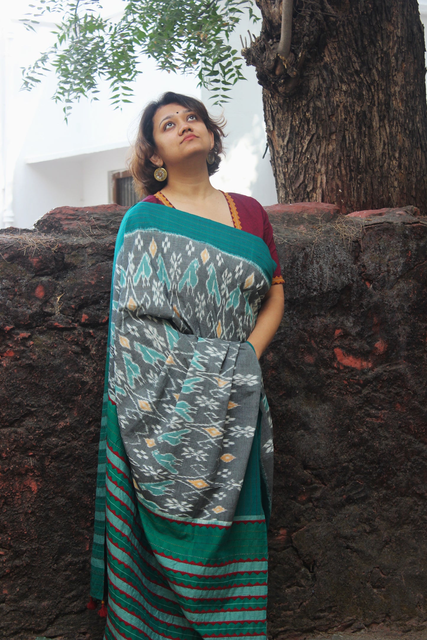 Handcrafted Ikkat Saree - Green