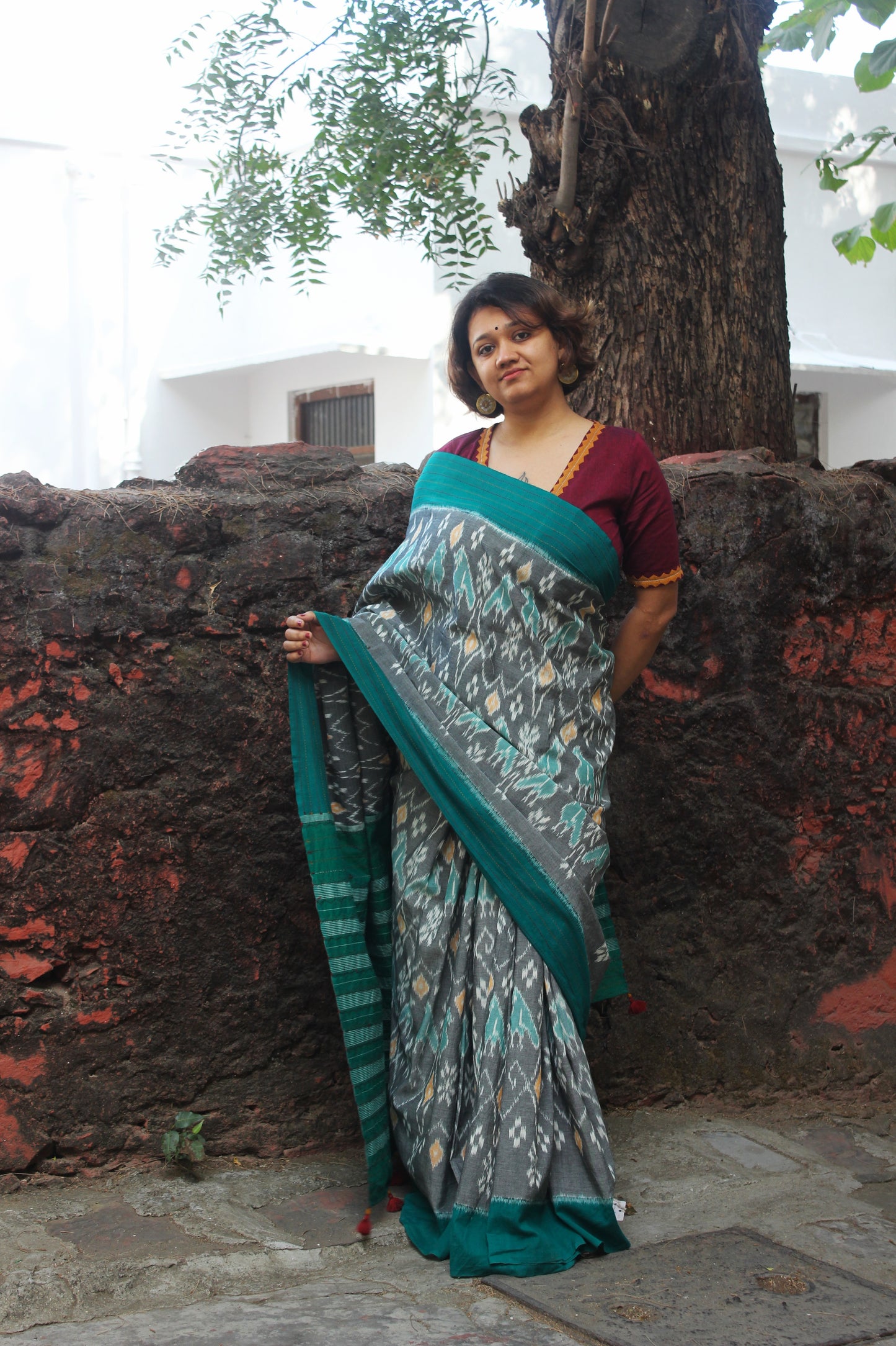 Handcrafted Ikkat Saree - Green