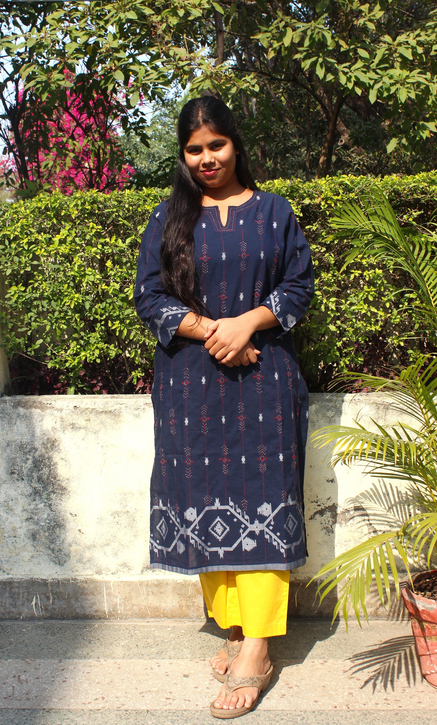 Dark Blue Jamdani Kurta