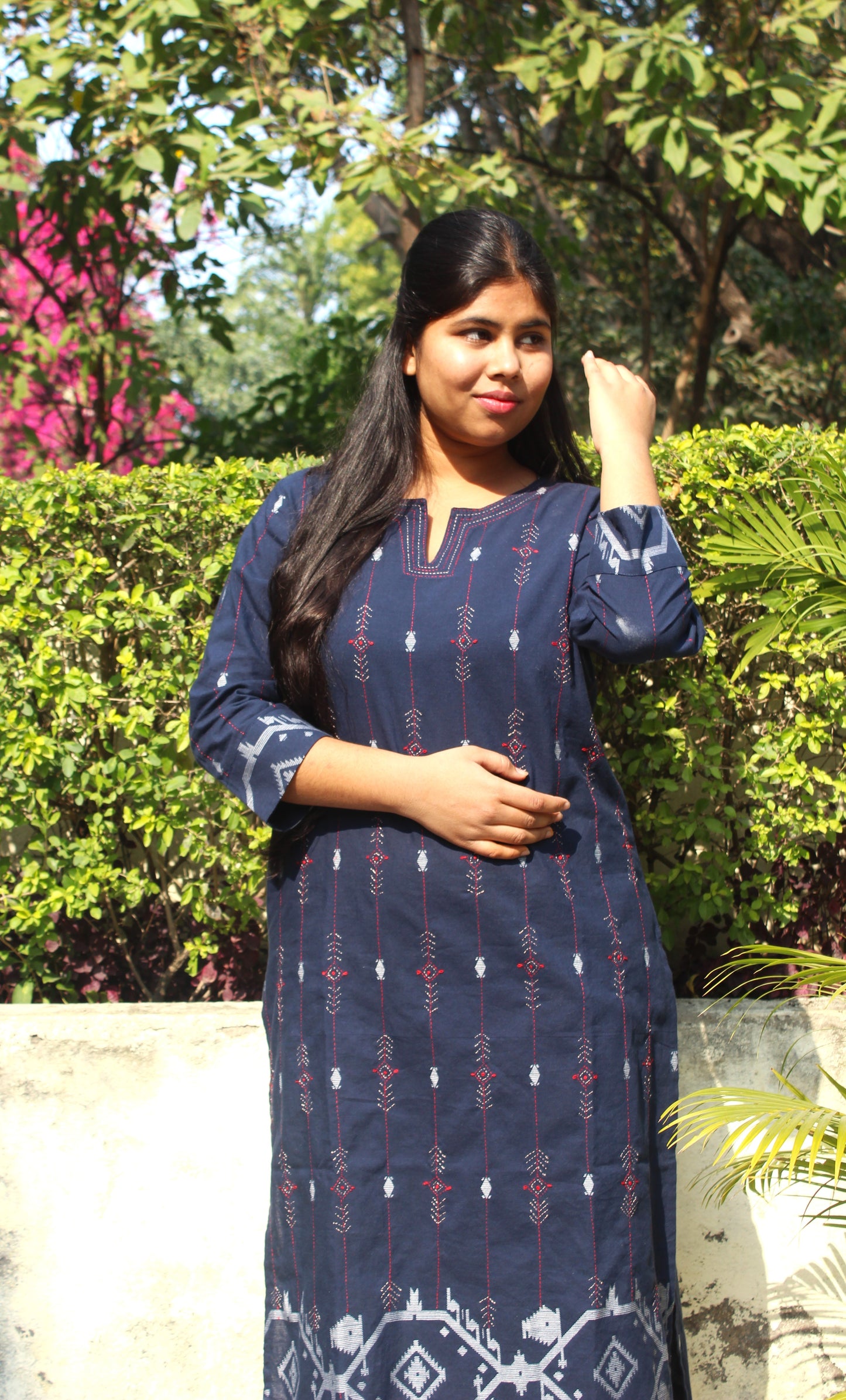 Dark Blue Jamdani Kurta