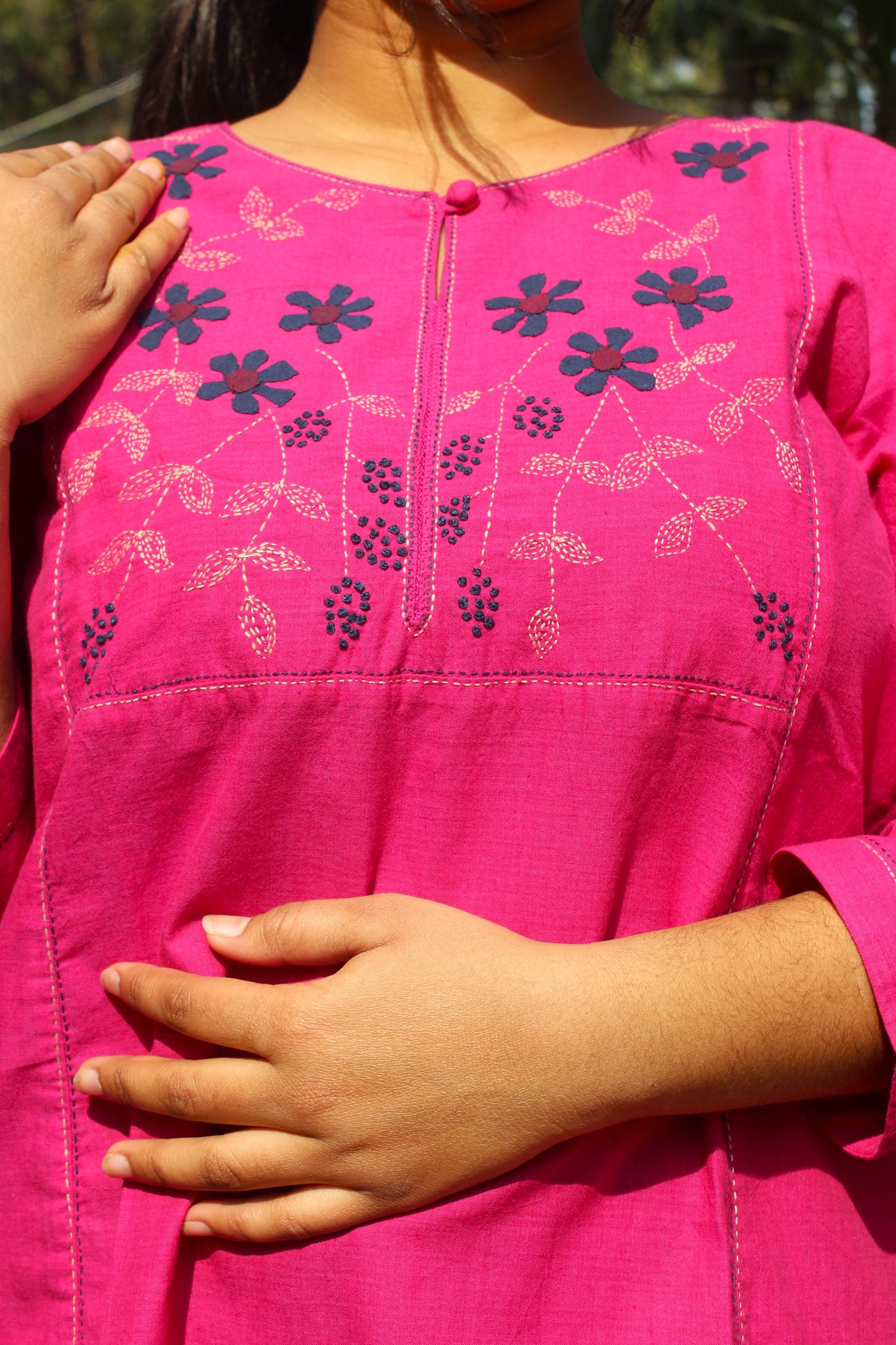 Pink Flora Short Kurta