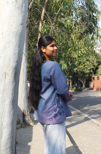 Aarohi A-Line Top - dusty navy blue