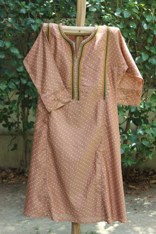 Salmon pink bandhani kurta