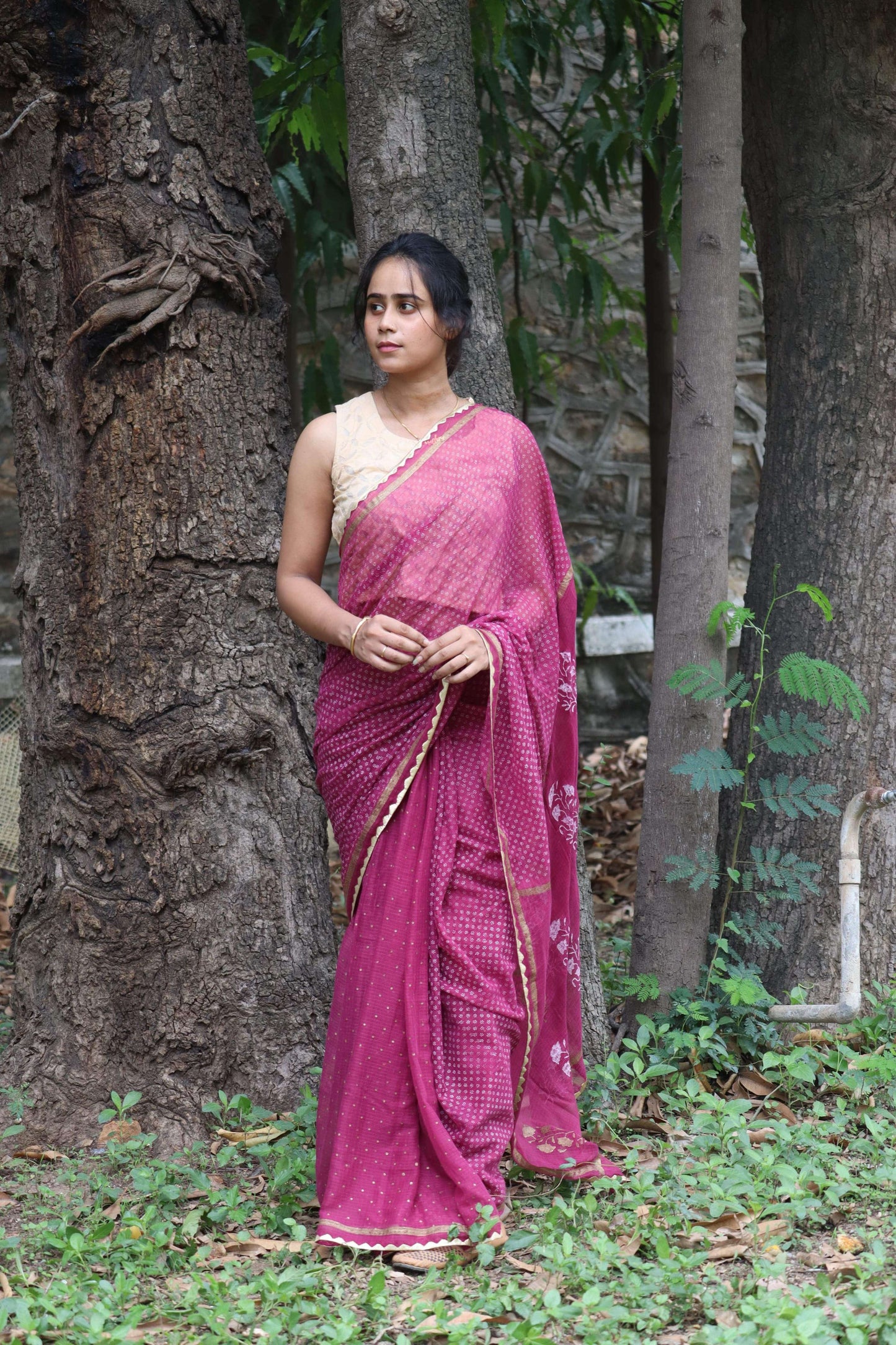 WINE KOTA DORIYA COTTON SAREE