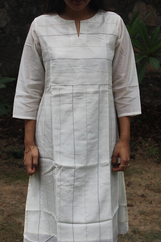 White chanderi kurta