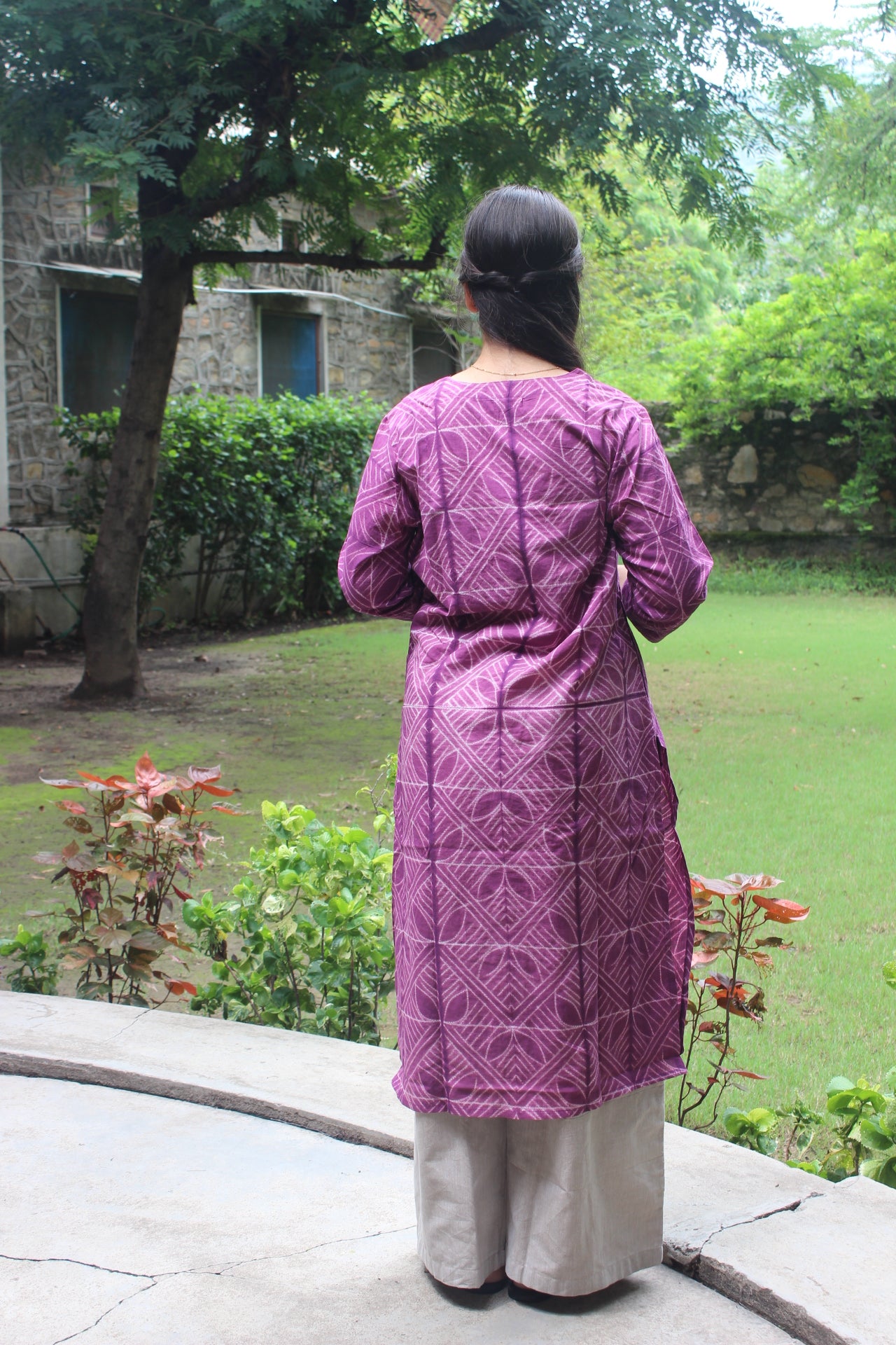 PURPLE SHIBORI KURTA