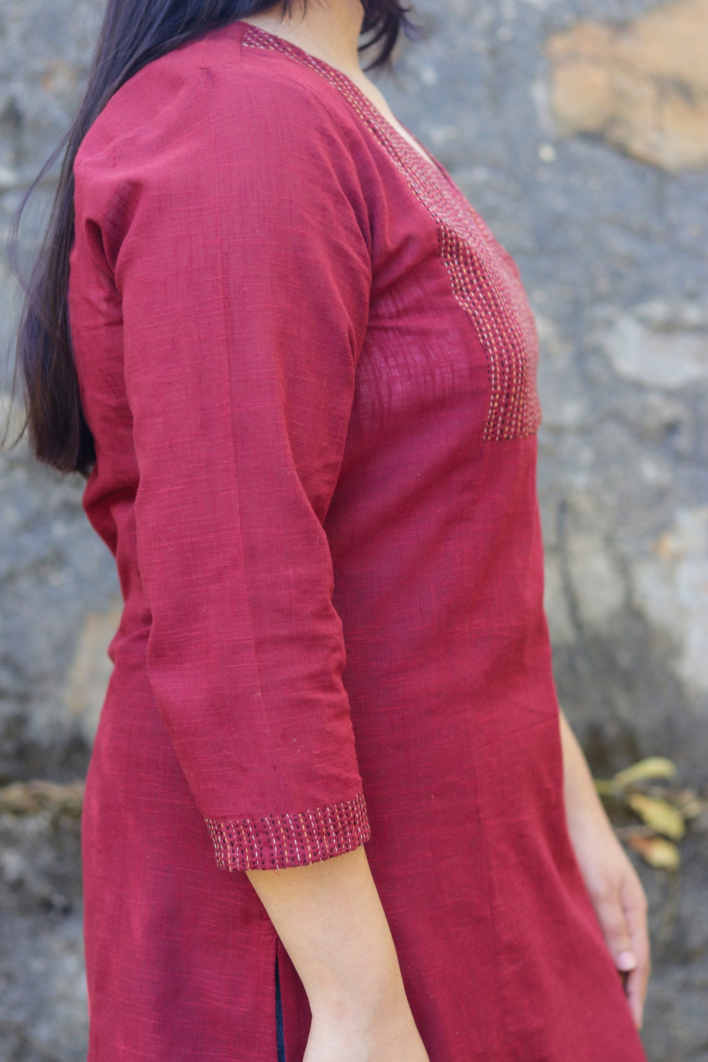 SADHNA-PARO-MAROON-COTTON-KURTA