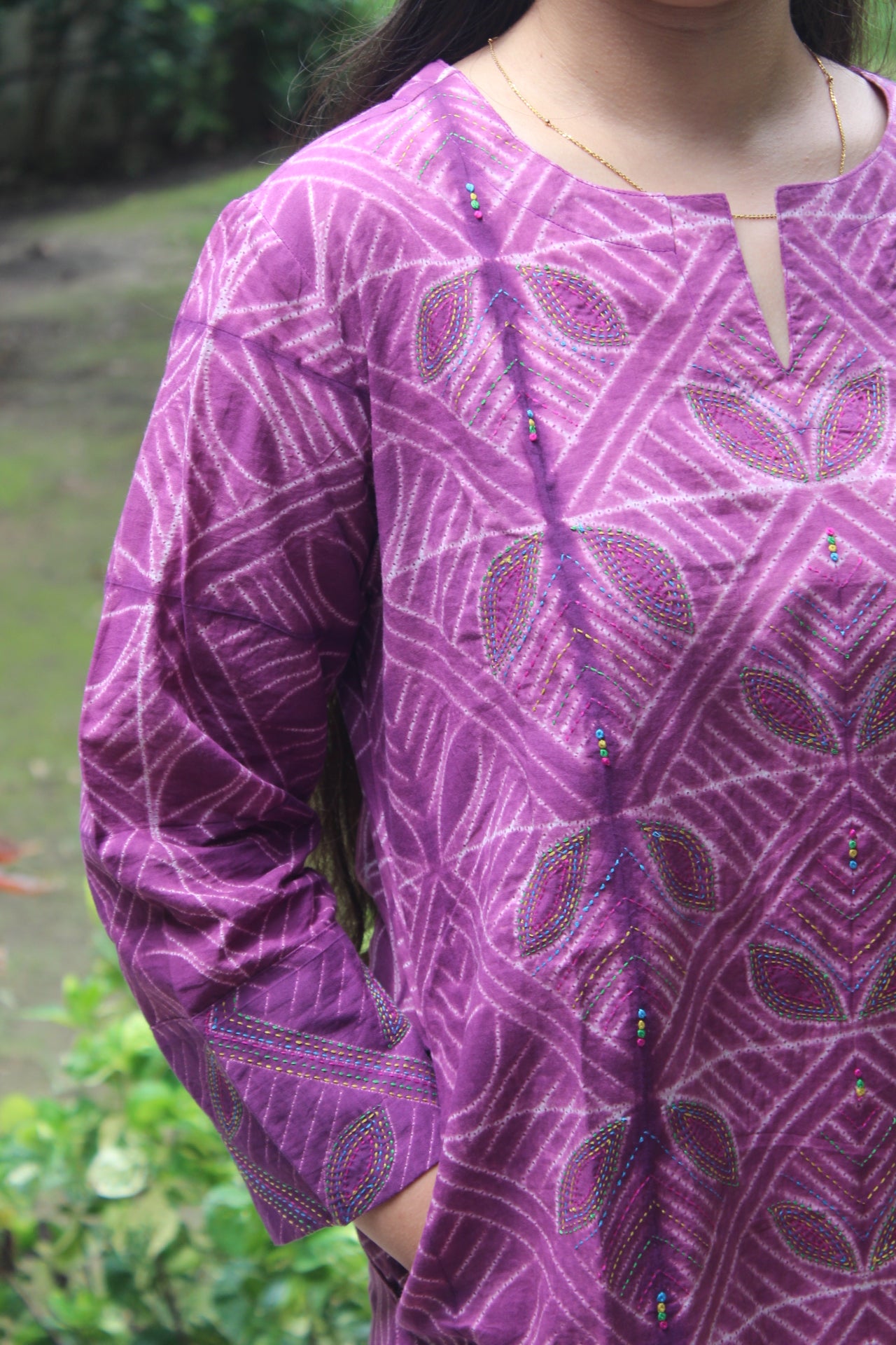 PURPLE SHIBORI KURTA