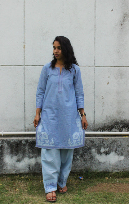 Sky Blue Cotton Co-Ord Set