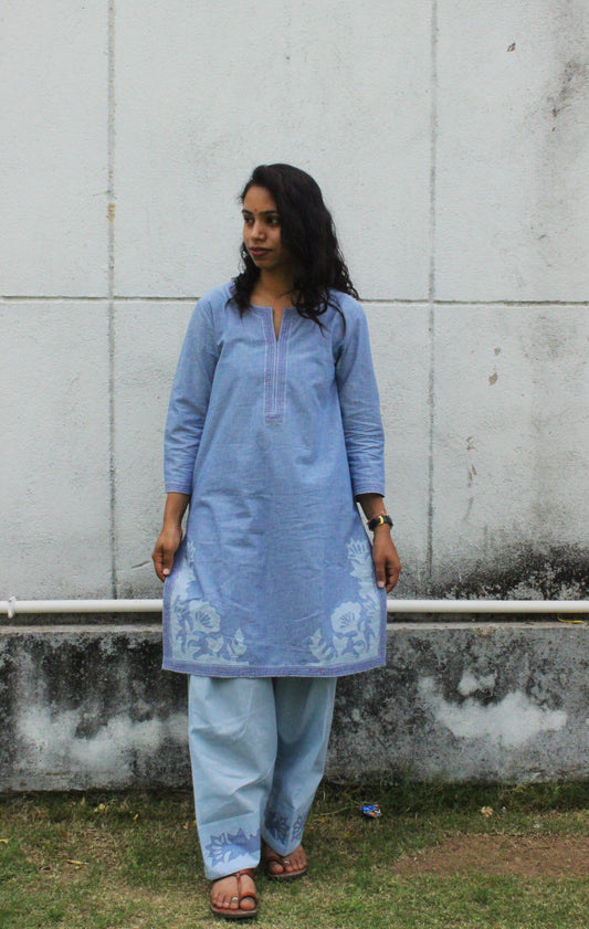 Sky Blue Cotton Co-Ord Set