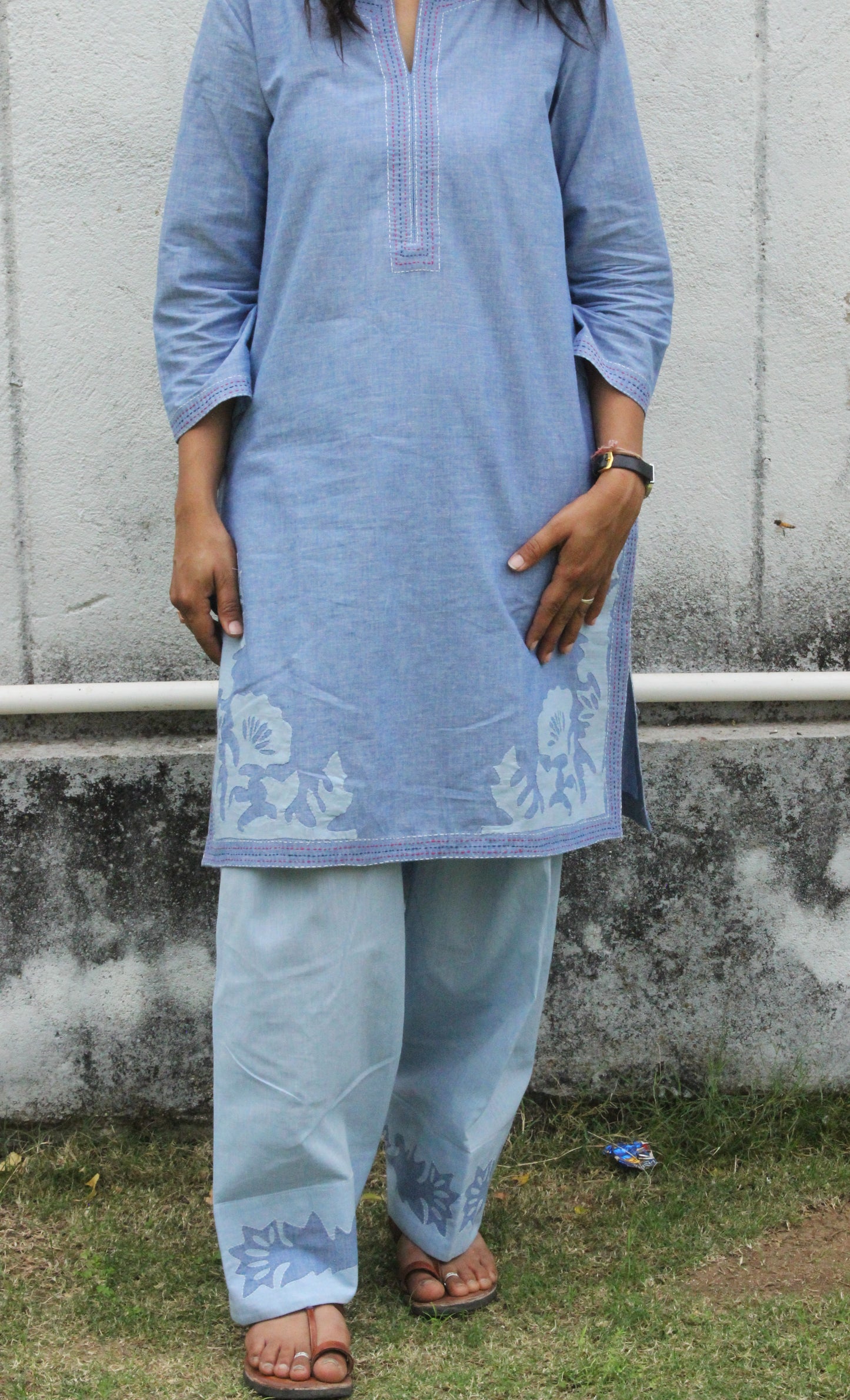 Sky Blue Cotton Co-Ord Set