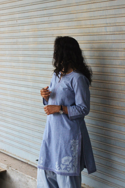 Sky Blue Cotton Co-Ord Set