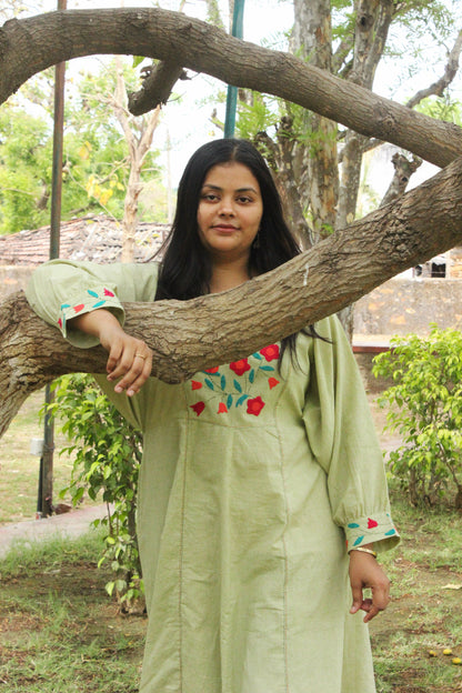 Pistachio Green Appliqué Kurta