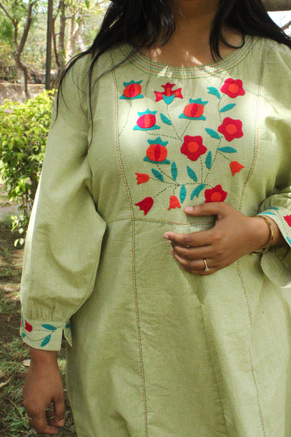 Pistachio Green Appliqué Kurta