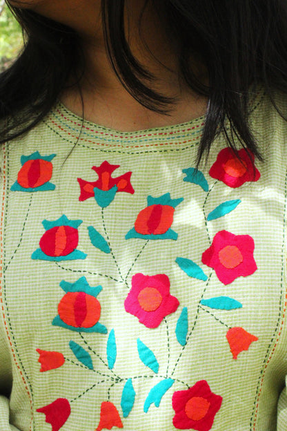 Pistachio Green Appliqué Kurta