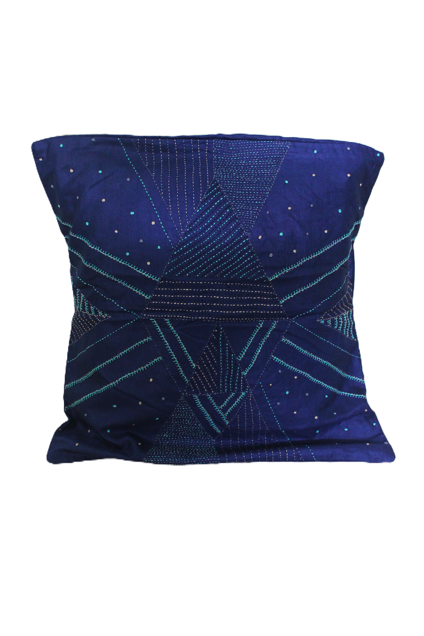 Hand Embroidered Silk Cushion Covers - Blue