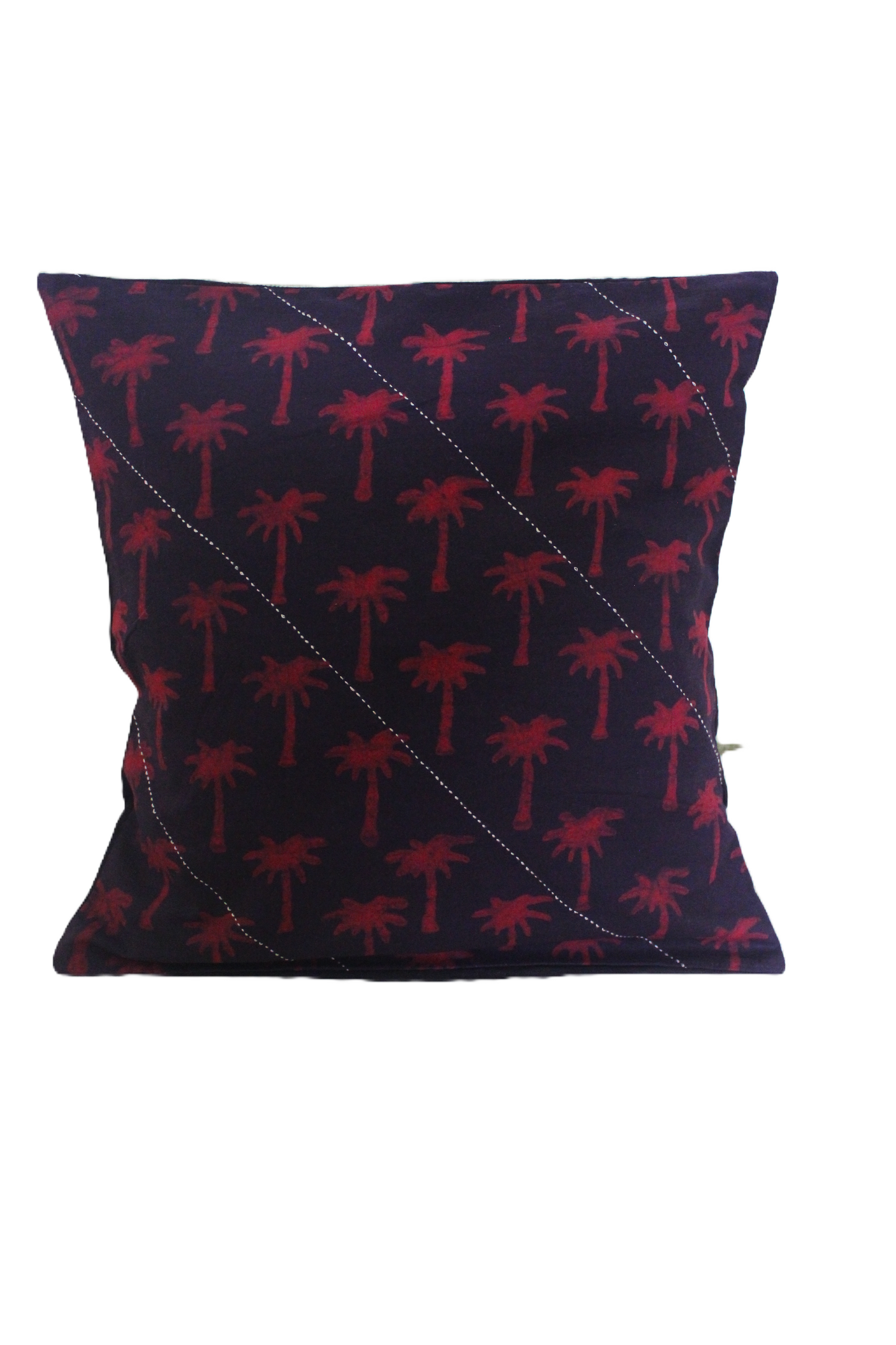 Block Printed Tanka Cushion Cover - Marron