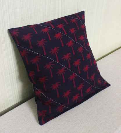 Block Printed Tanka Cushion Cover - Marron