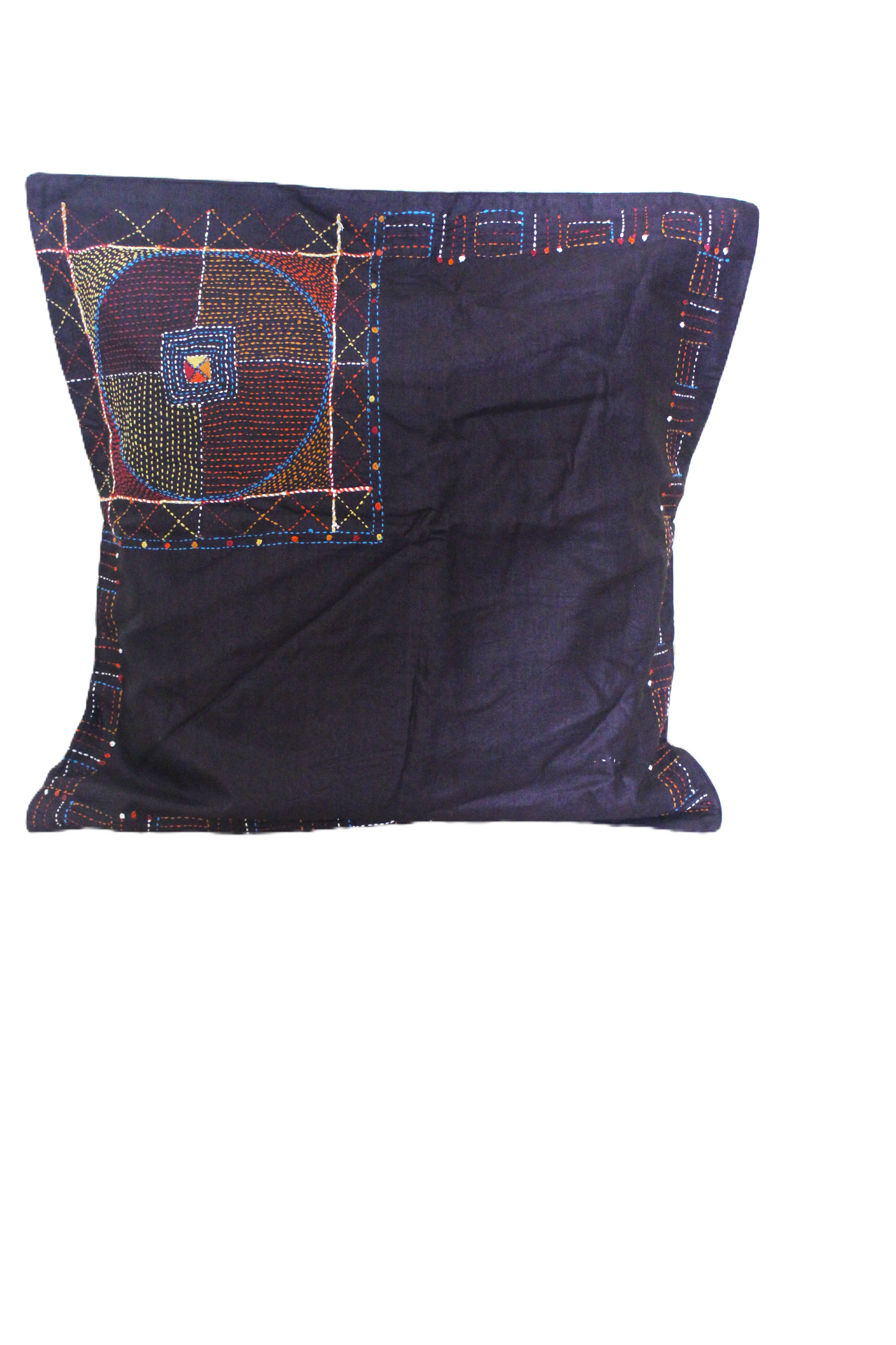 Hand Embroidered Silk Cushion Covers - Black