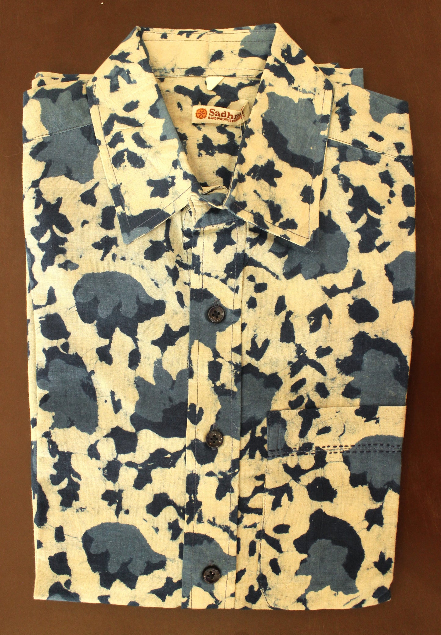 Raw Motif Block Printed Cotton Shirt for Men
