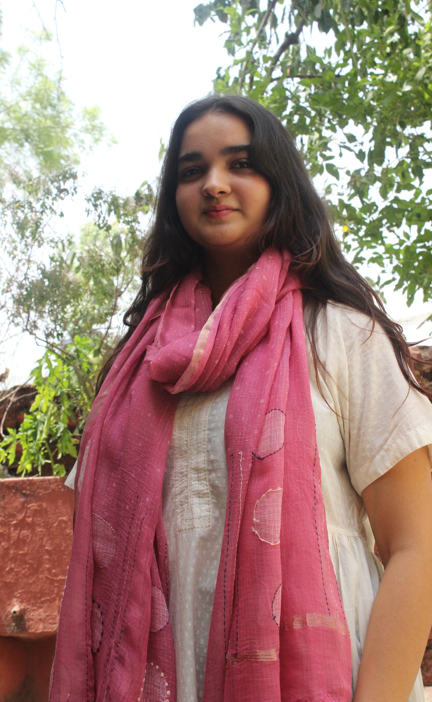 Blush Pink Cotton kota Doriya Dupatta