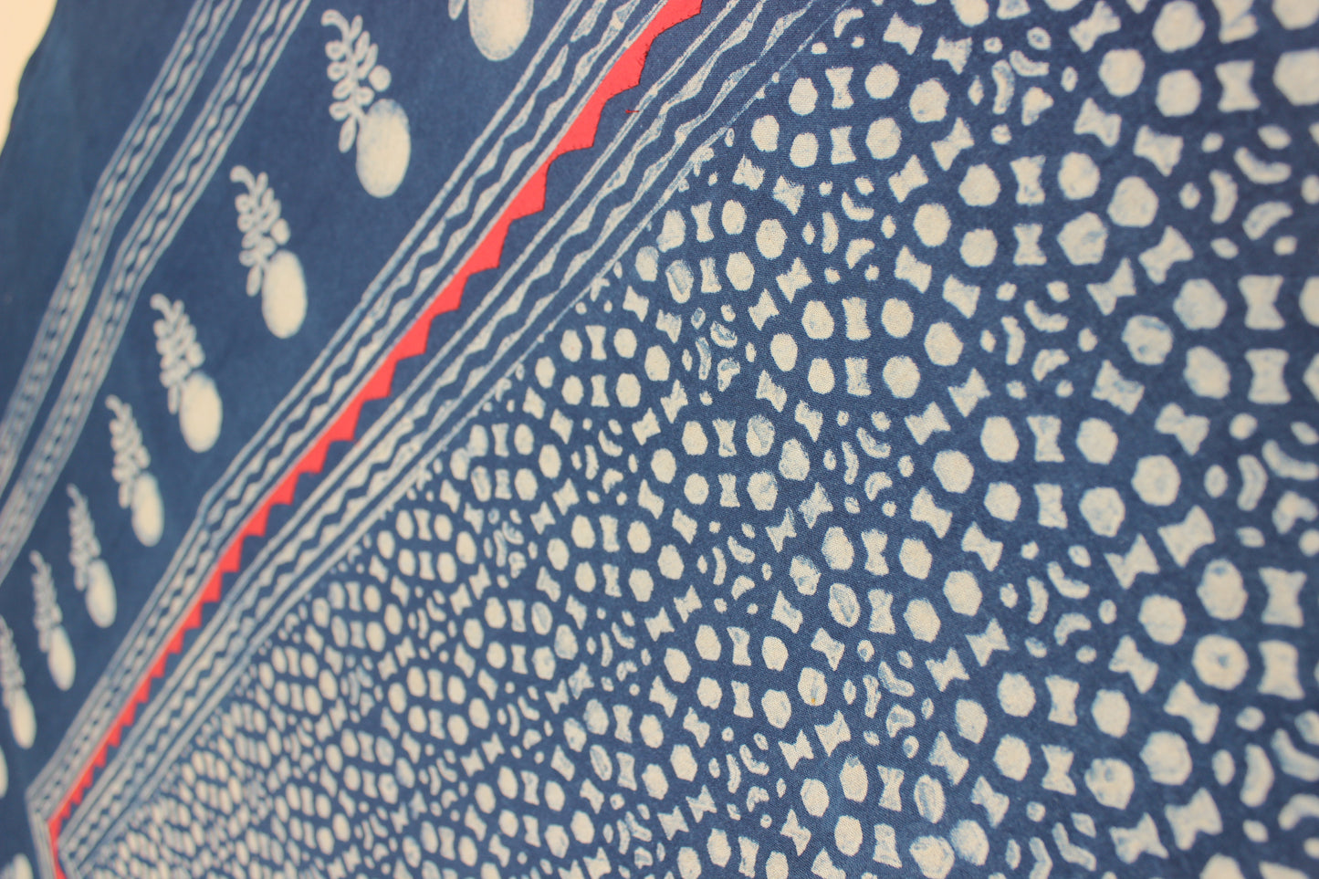 Indigo Bliss Appliqué & Block Print Bedsheet