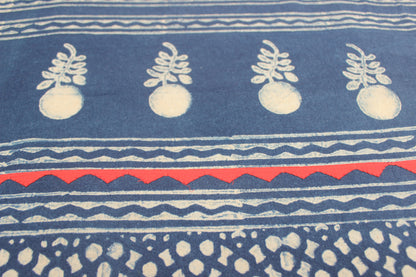 Indigo Bliss Appliqué & Block Print Bedsheet